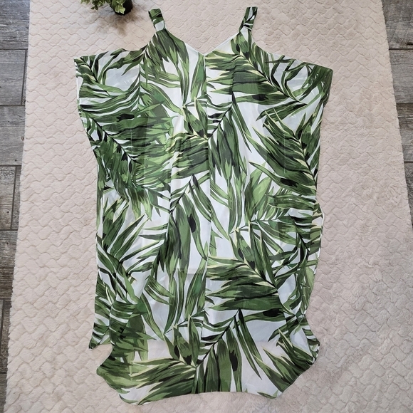 Robbie Bee Green Palm Tropical Flowy Long Dress, Size M - Picture 7 of 9